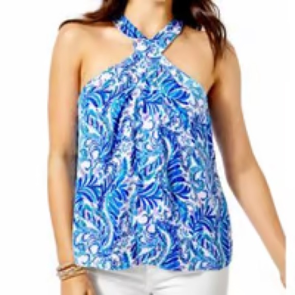 EUC Lilly Pulitzer Halter Rori Top size Large - Picture 1 of 5